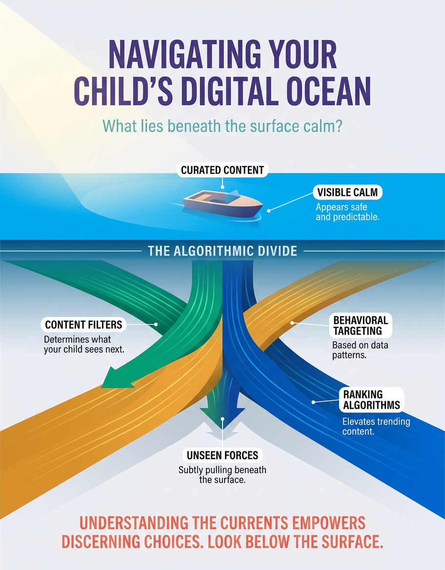 The Invisible Current — calm on the surface, powerful forces underneath